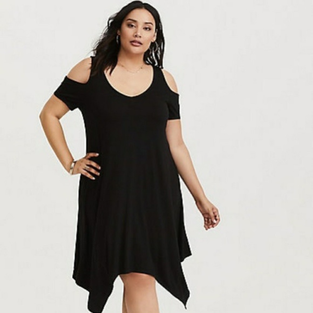 TORRID Black Jersey Cold Shoulder Dress
